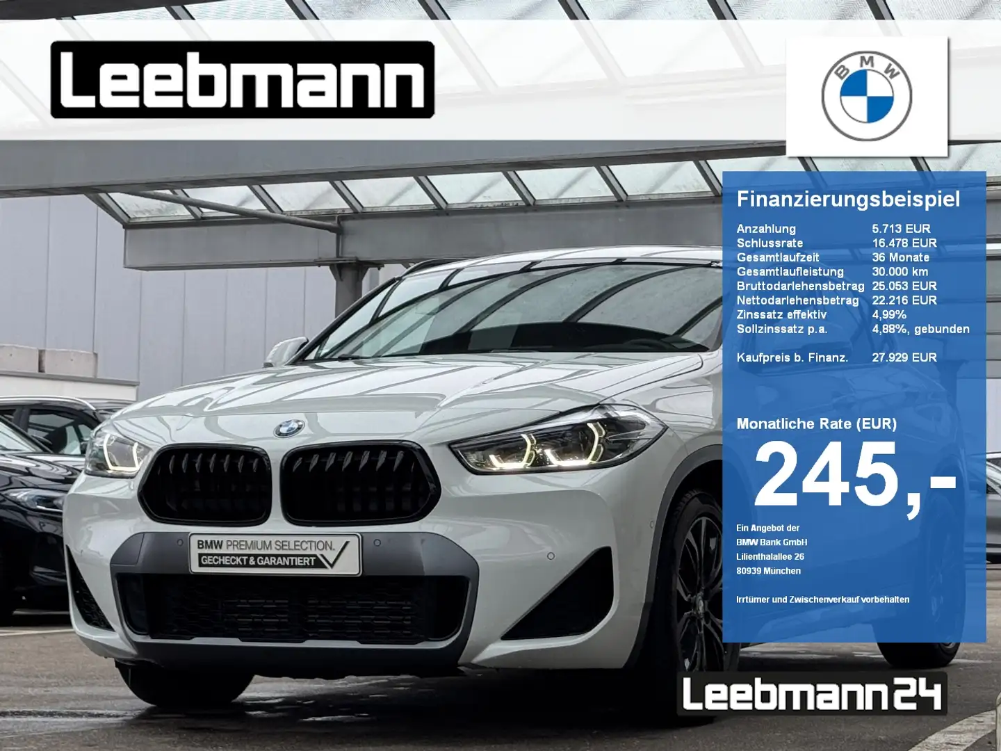BMW X2 xDrive20d M-Sport-X AHK/GSD 2 JAHRE GARANTIE Weiß - 1