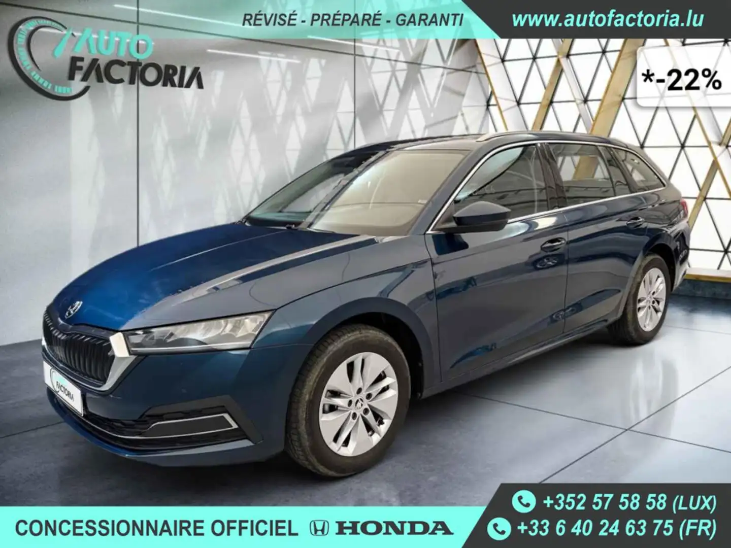 Skoda Octavia Break -22% 2.0 TDI 115cv+MIRRORLINK+CAM+Opts Bleu - 1