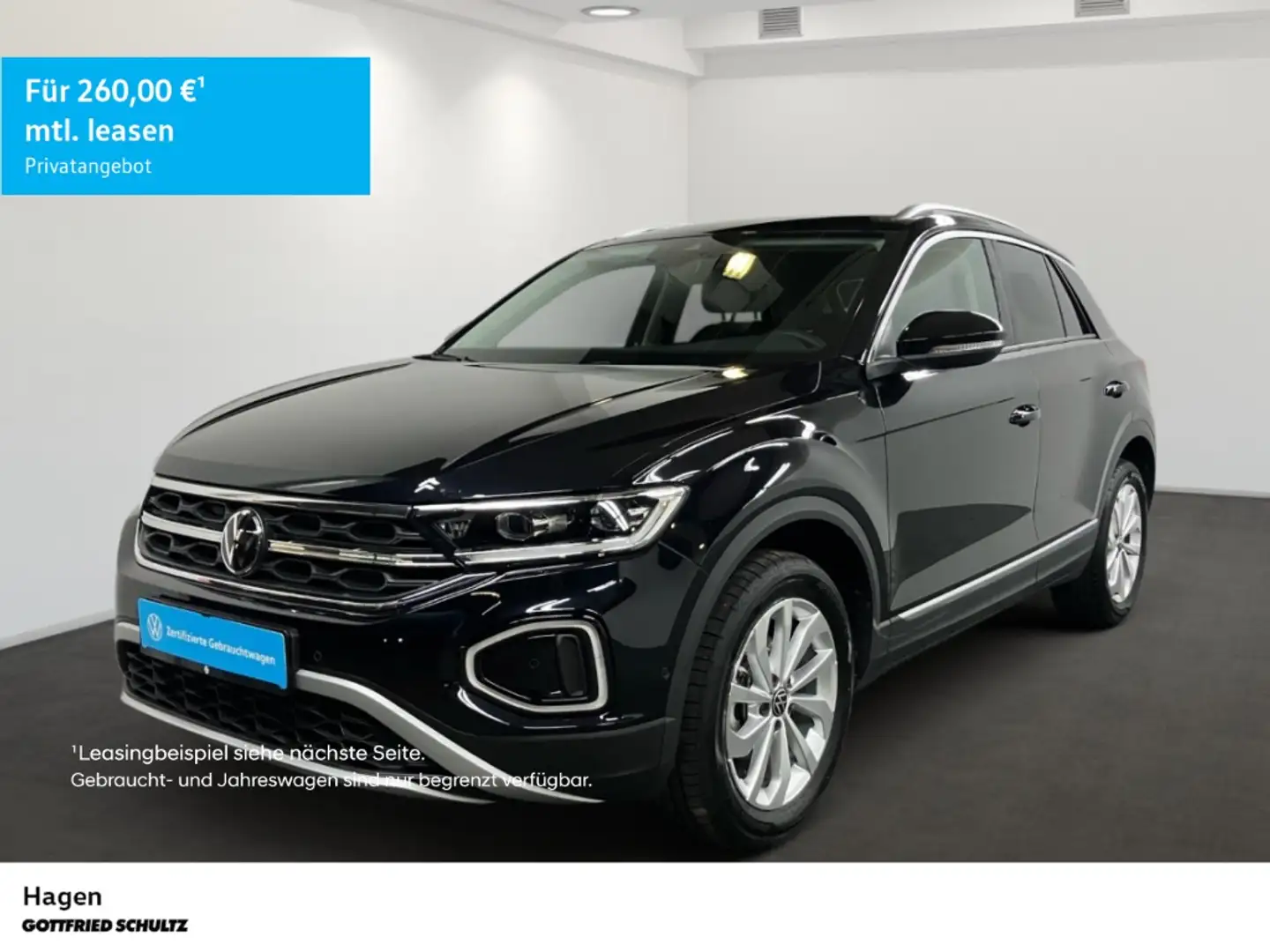 Volkswagen T-Roc 1.0 TSI LED NAV AHK ACC KAMERA Style Schwarz - 1