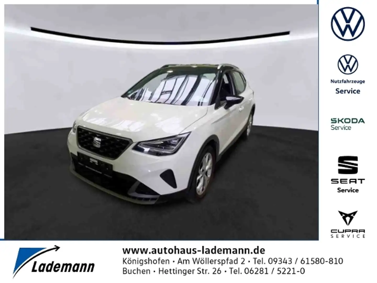 SEAT Arona 1.0 TSI FR LED+NAVI+KLIMA+RFK+GRA+SHZ+PDC Weiß - 1