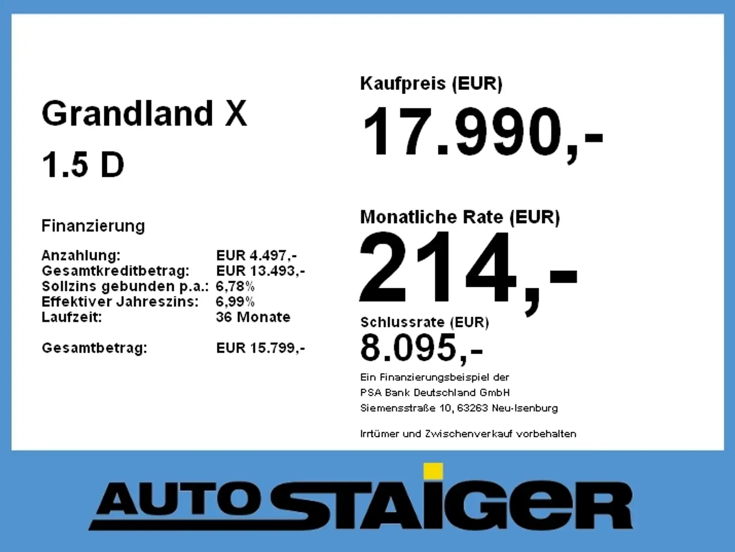 Opel Grandland X 1.5 D INNOVATION LED+Navi+Pano+SD+LM Blau - 2