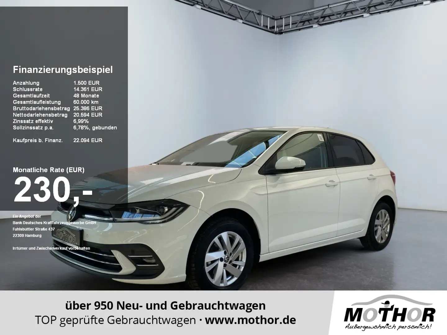 Volkswagen Polo Style VI 1.0 TSI DSG PDC LMF SHZ LED White - 1