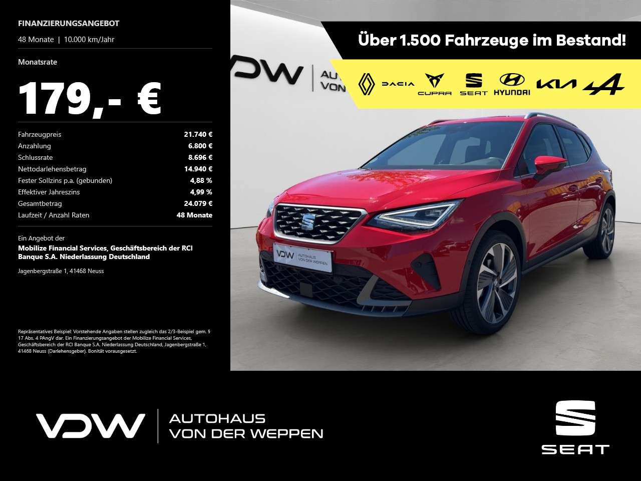 Seat Arona 2023 — FR Pro TSI DSG Navi Kamera ACC SHZ PDC 18Z