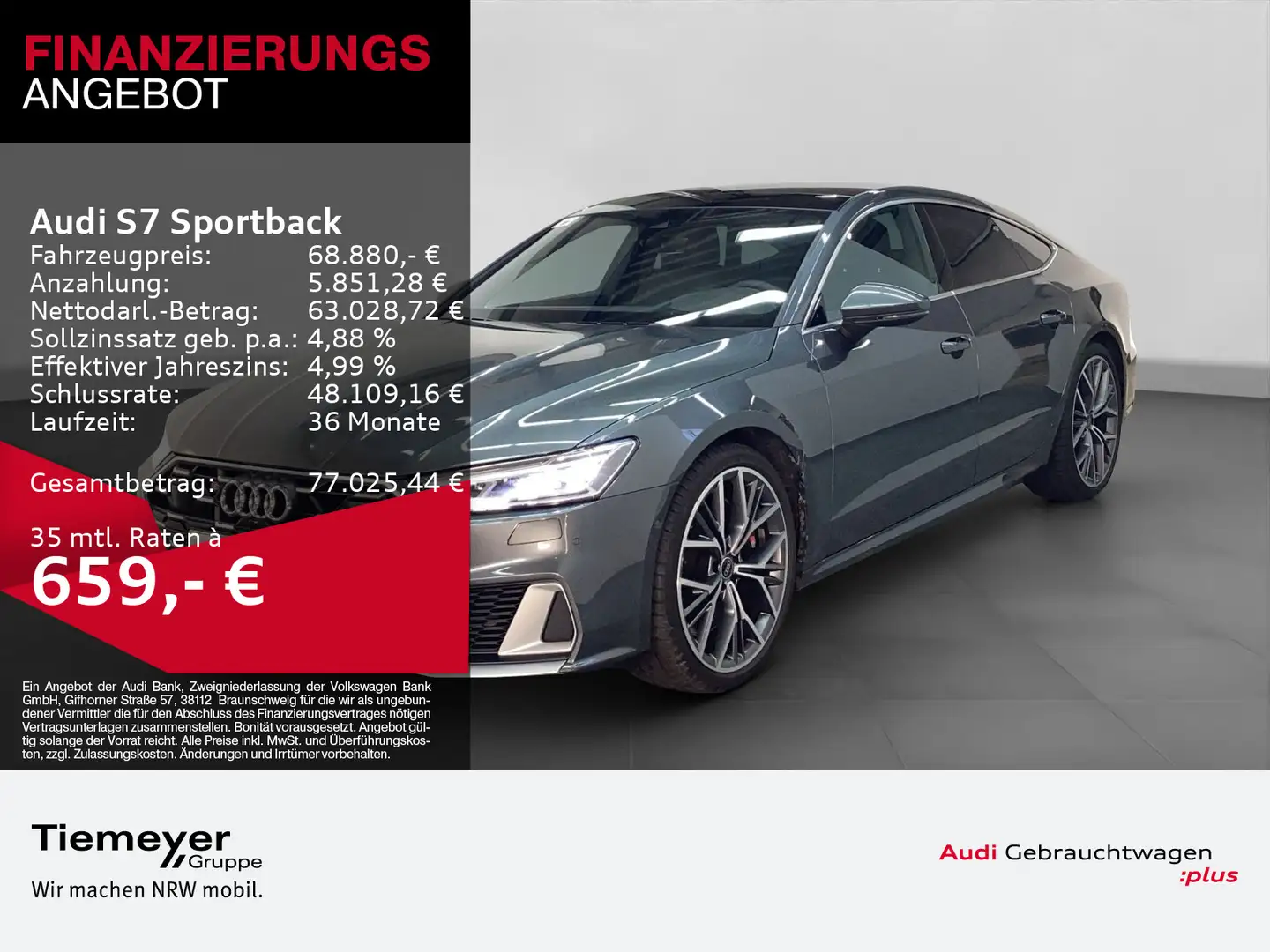 Audi S7 TDI Q NP113 PANO LUFT LM21 LEDER Gris - 1