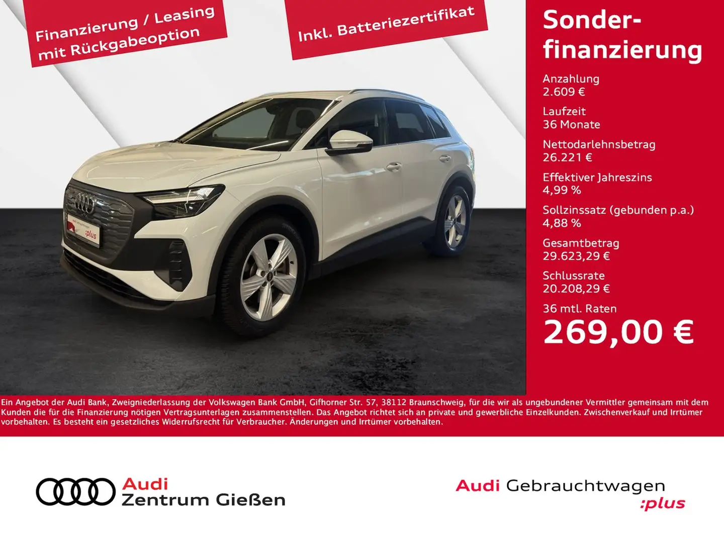 Audi Q4 e-tron 40 Assistenzpaket Plus ACC Navi Blanc - 1