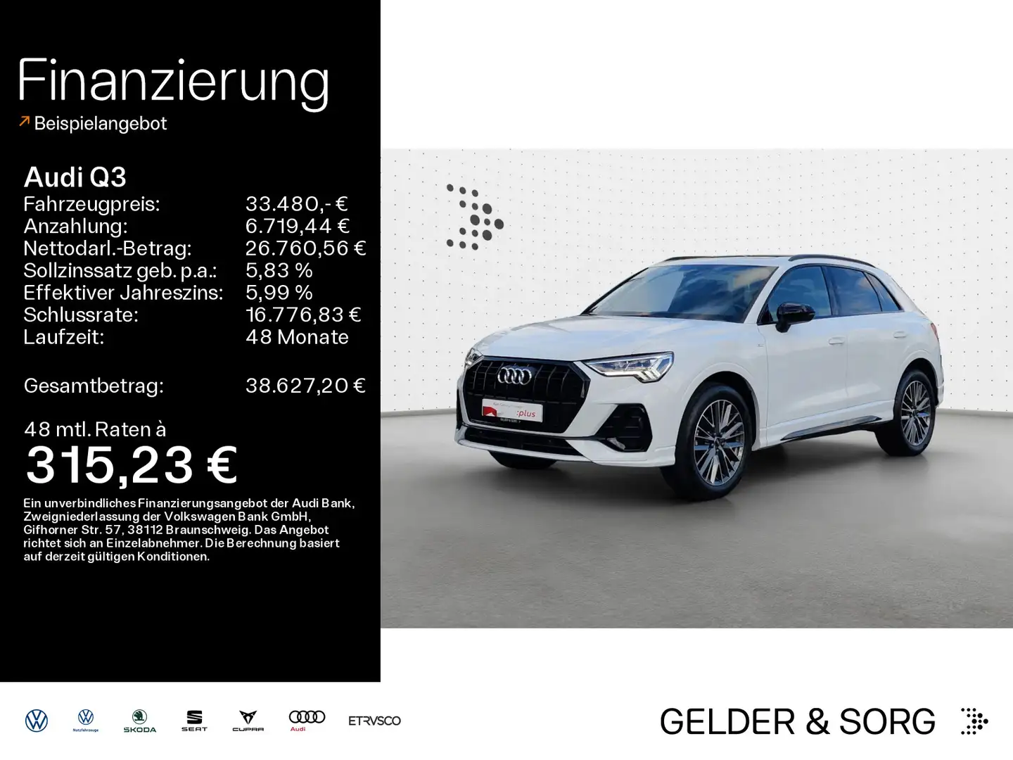 Audi Q3 35 TFSI S line SIDE*AHK*Pano*Memory*ACC Weiß - 1