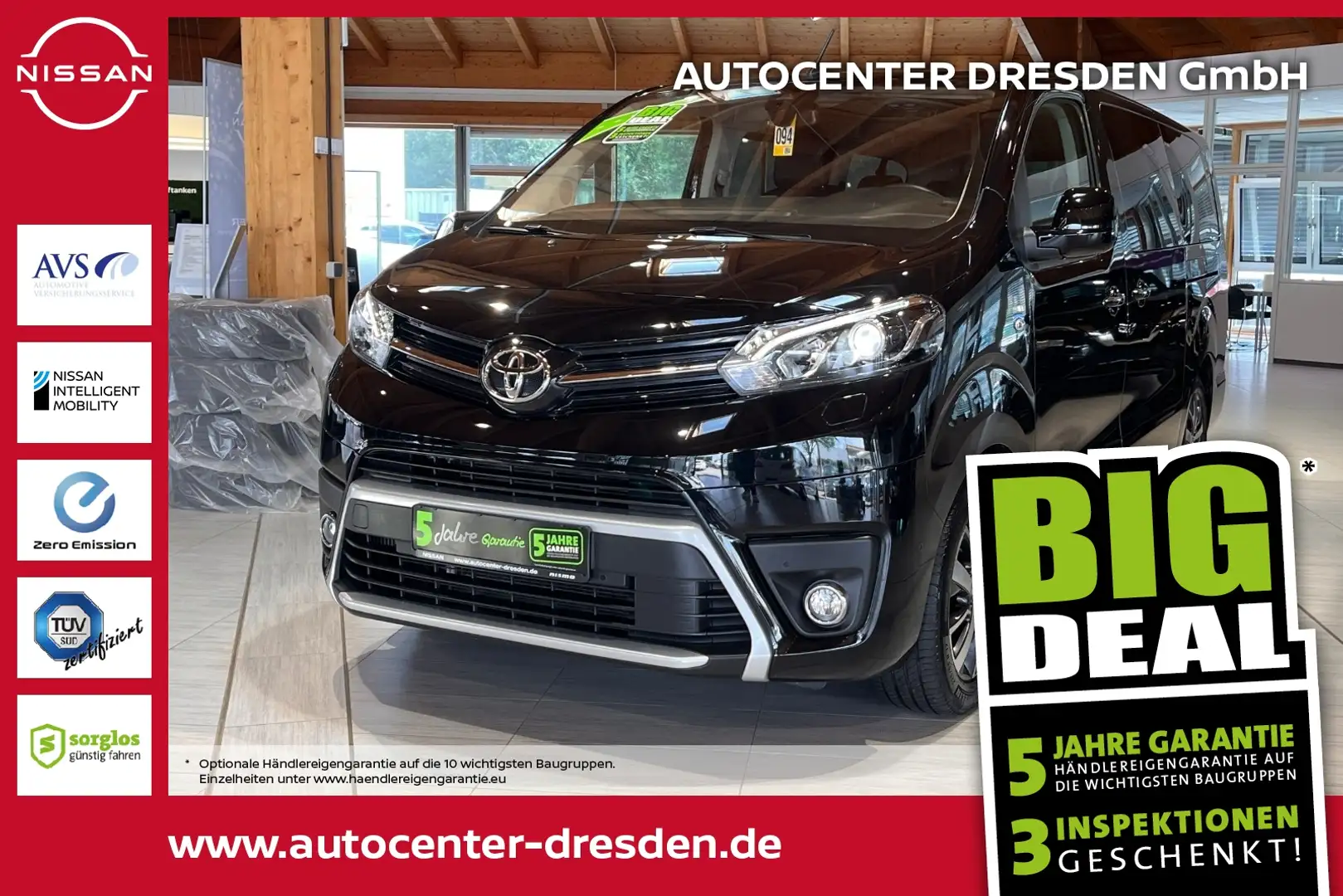 Toyota Proace Verso 2.0 D-4D L2 Kam Pano LED WR&SR AHK Schwarz - 1
