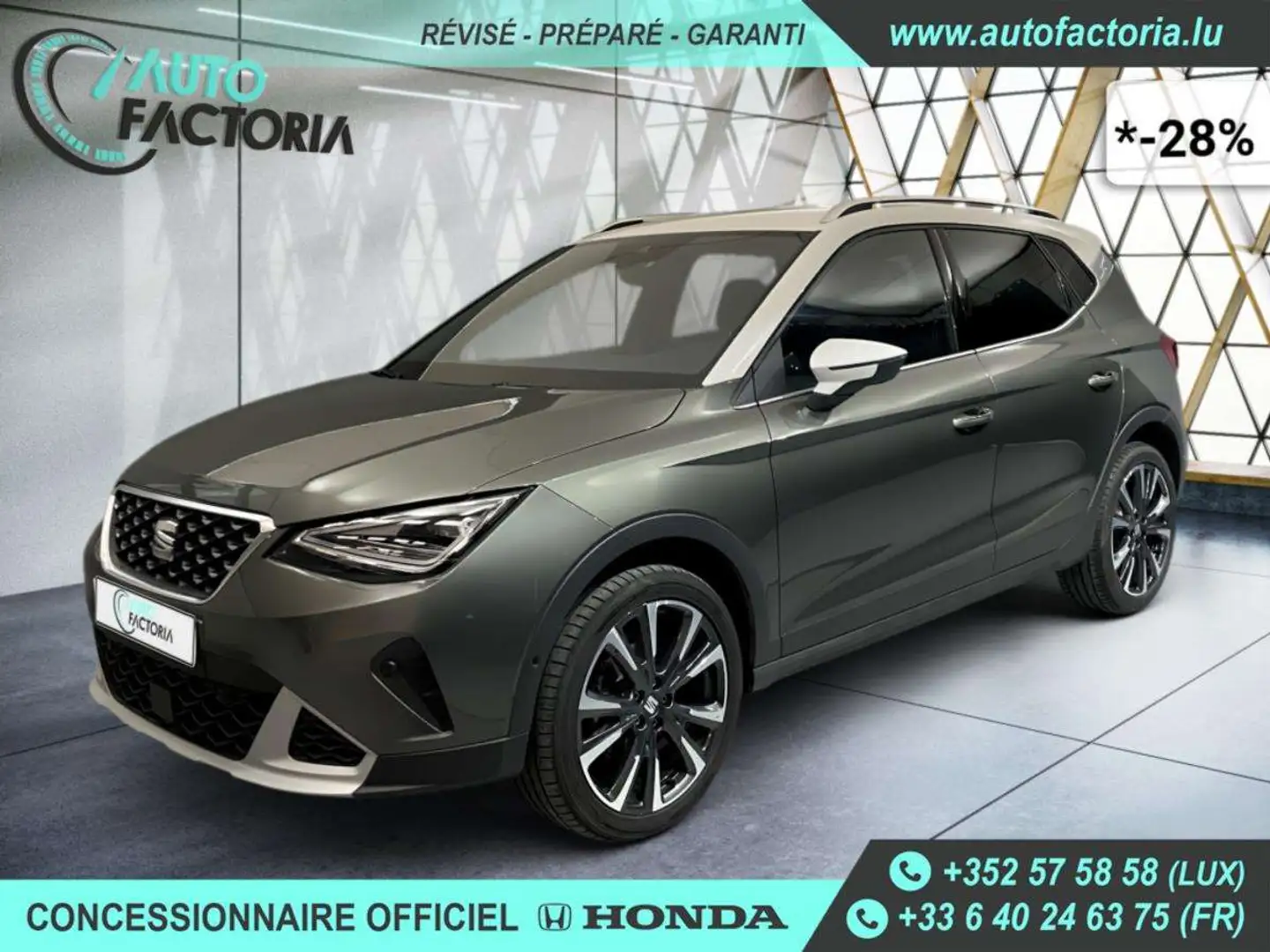 SEAT Arona -28% 1.5 TSI 150cv BVA +GPS+ALCANTARA+CAM+Opts Gris - 1