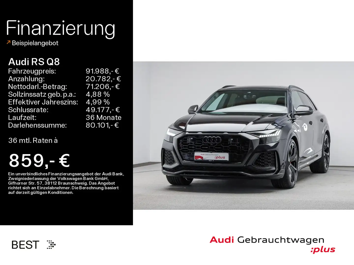Audi RS Q8 Pano*HUD*RS-Dynamik*Keramik*Assist*Matrix Schwarz - 1