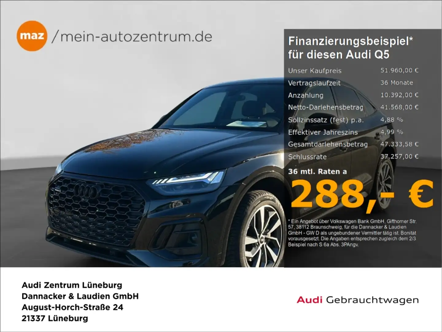 Audi Q5 Sportback 40 TDI quattro S line Alu Matrix-LED AHK Schwarz - 1