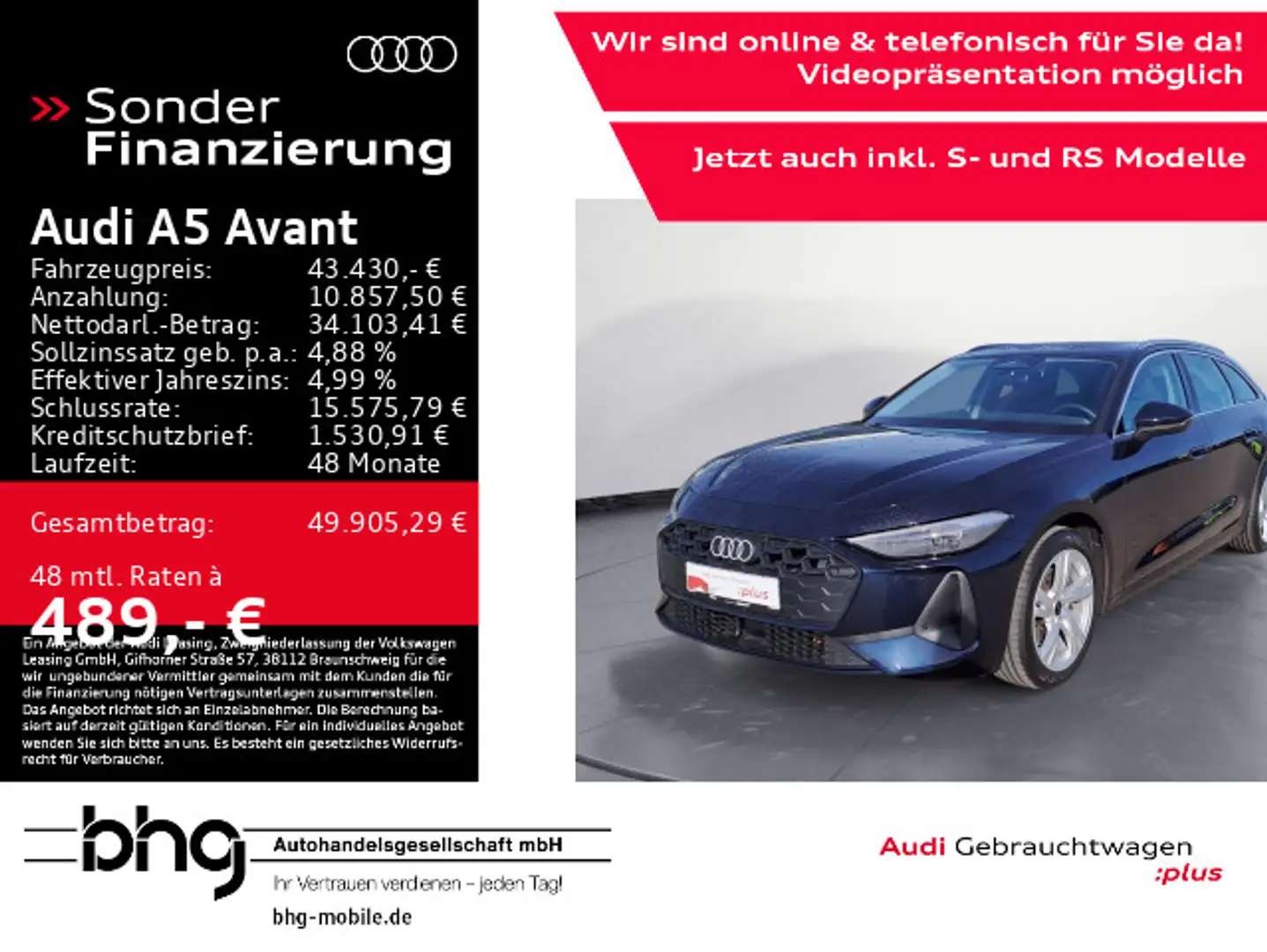 Audi A5 TFSI S-tronic Business Sportsitze Kamer Blau - 1