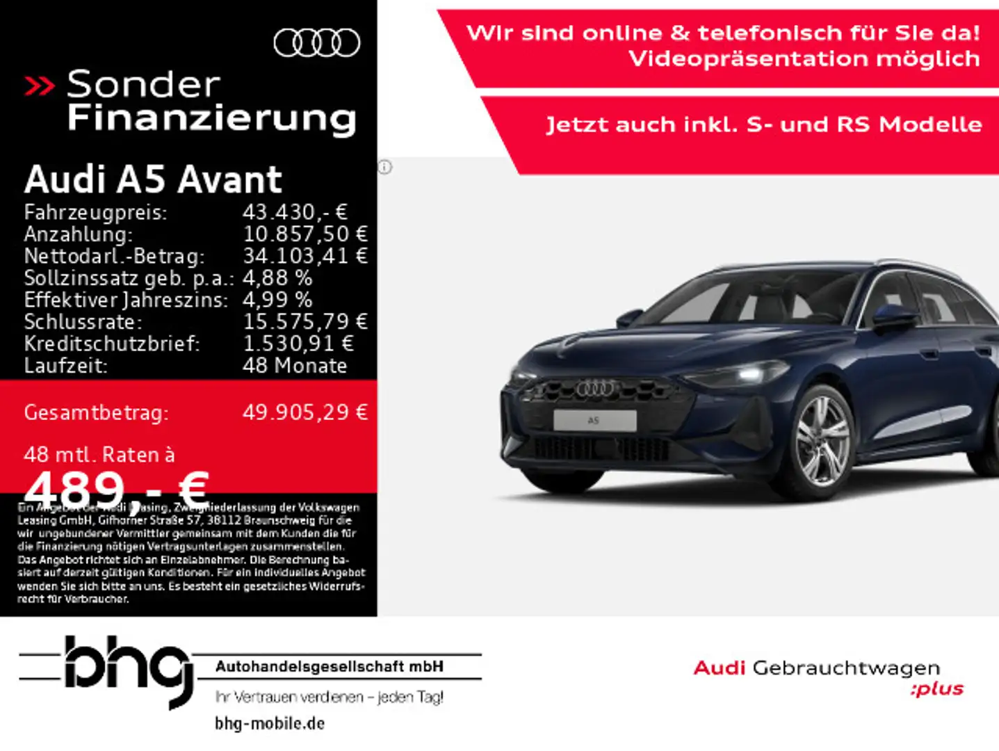 Audi A5 TFSI S-tronic Business Sportsitze Kamer Blau - 1