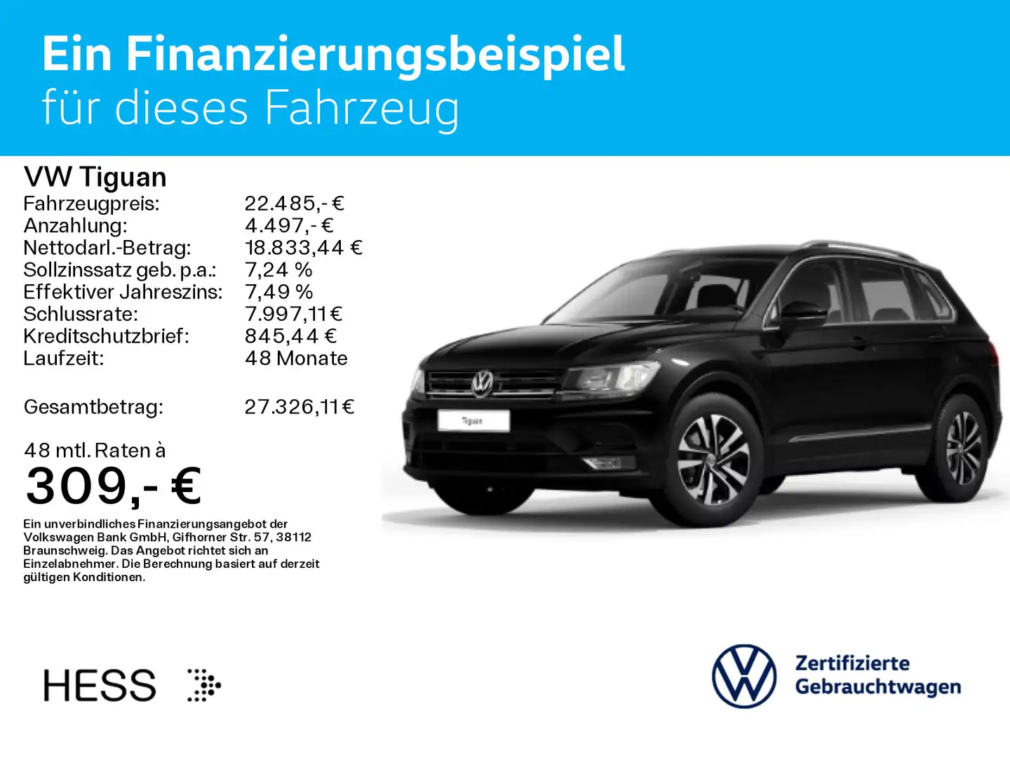 Volkswagen Tiguan Comfortline 1.5 TSI*AHK*Navi*GRA*PDC Schwarz - 2