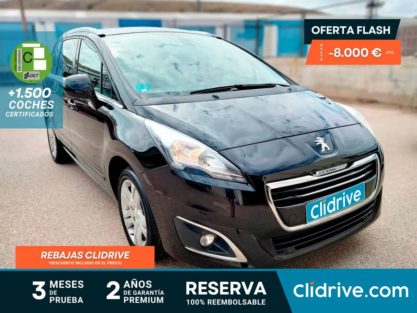 Peugeot 5008 1.6 BlueHDi Style 7 pl. 120 Negro - 1