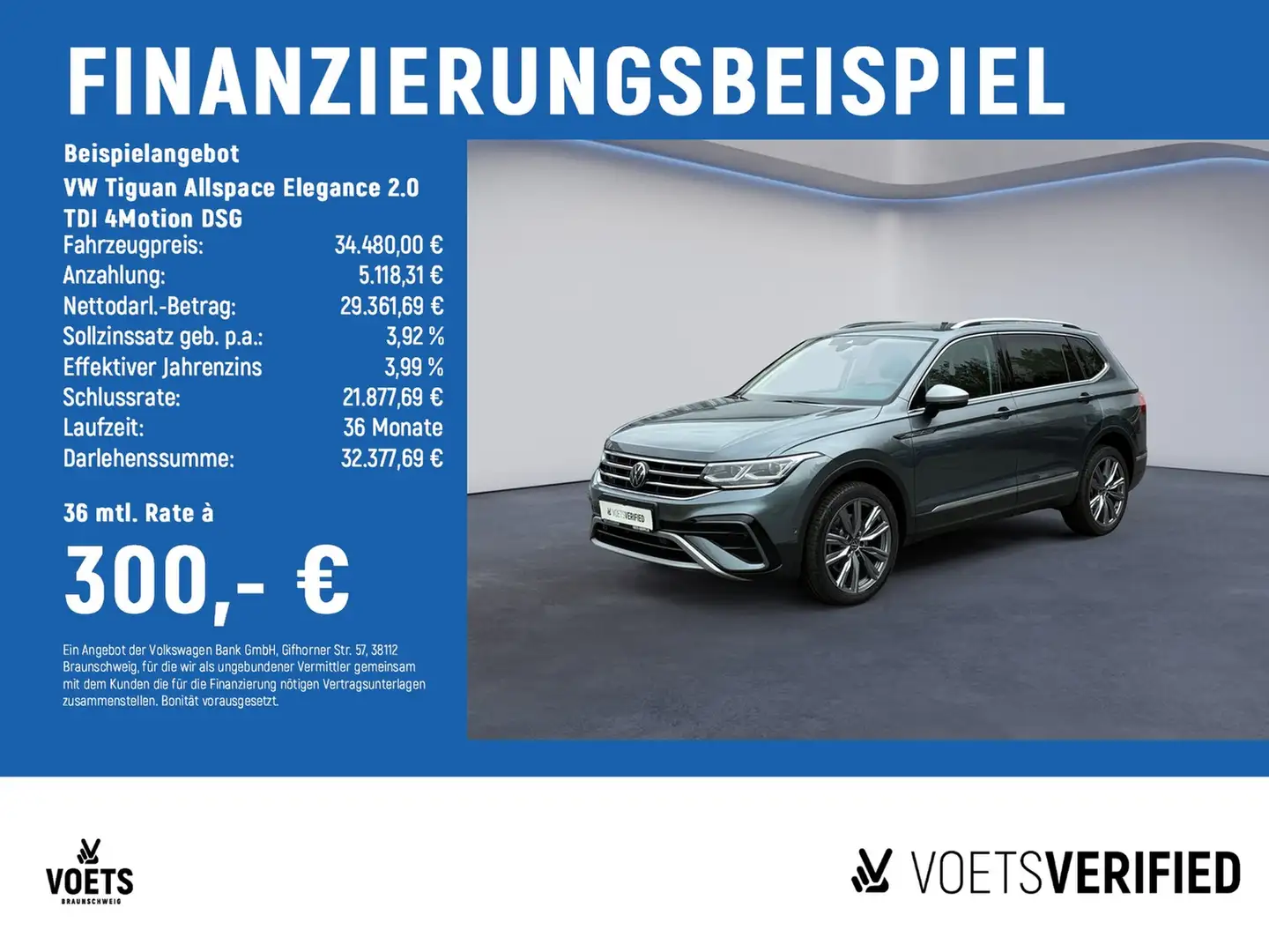 Volkswagen Tiguan Allspace Elegance 2.0 TDI 4Motion DSG MATRIX-LED+HuD+Rea... Grau - 2