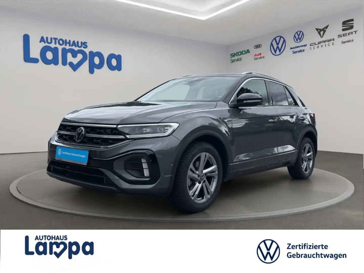Volkswagen T-Roc R-Line 1.5 TSI DSG AHK,RFK,NAV,SHZ,ACC,MFL Grau - 1