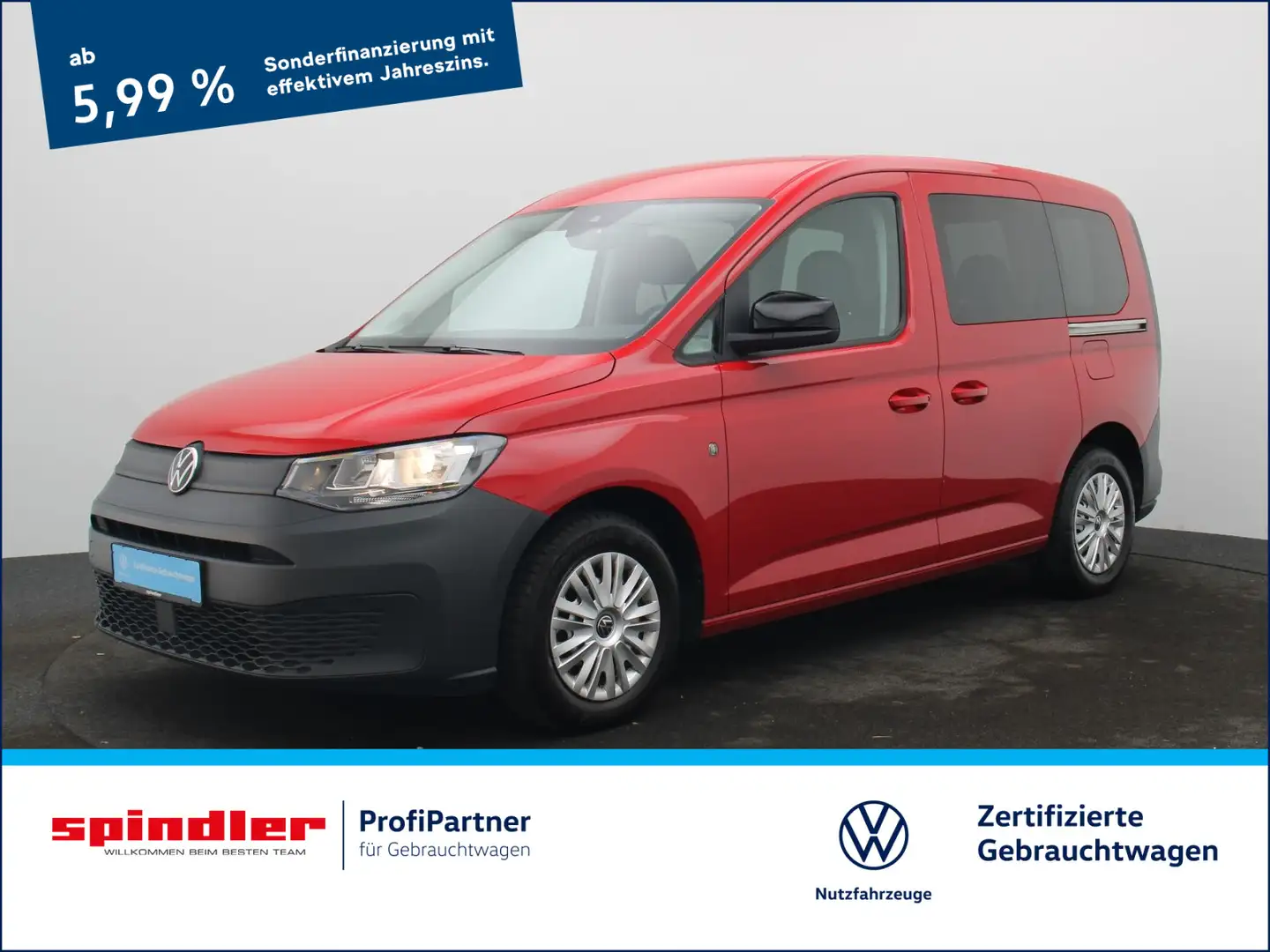 Volkswagen Caddy Kombi / 5-Sitze, Bluetooth, Schiebetüren Rot - 1
