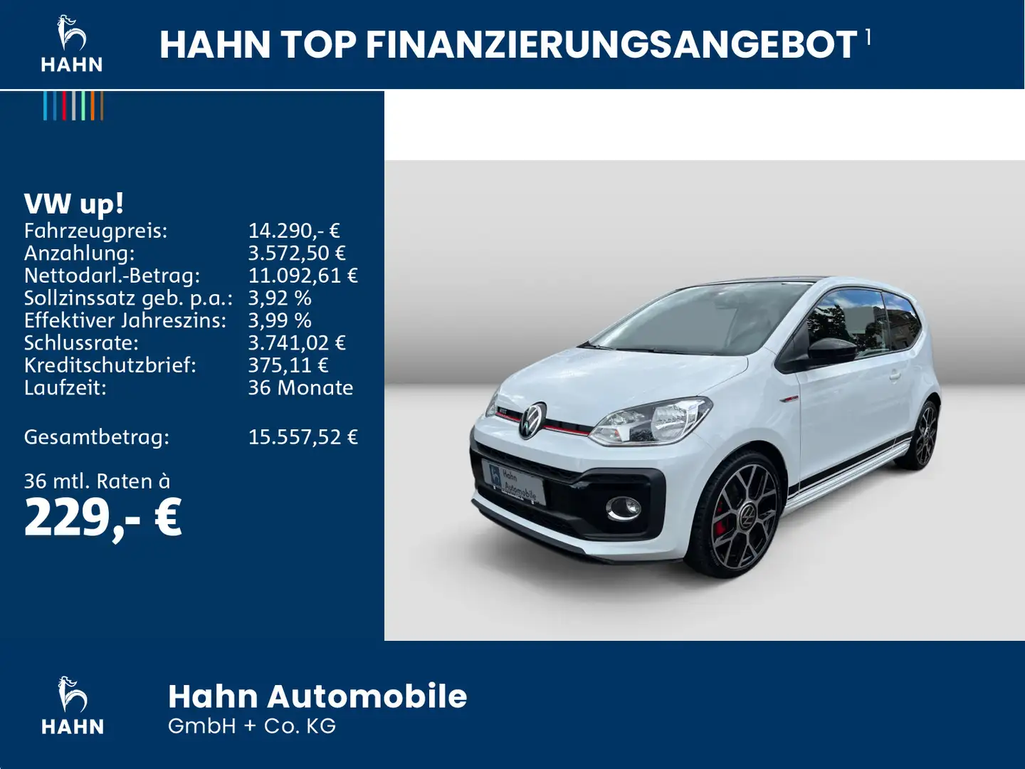 Volkswagen up! GTI 1.0TSI LM CAM Sitzhzg Klima Tempomat Weiß - 2
