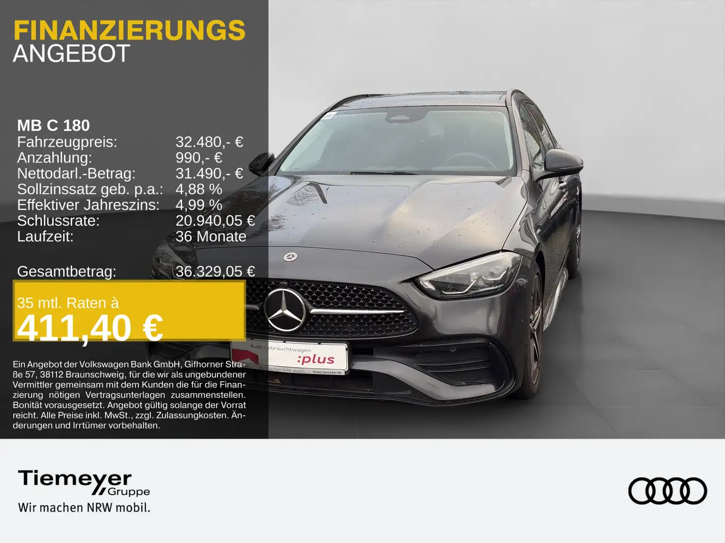 Mercedes-Benz C 180 T AMG LINE PANO NAVI KAMERA LED Grau - 1