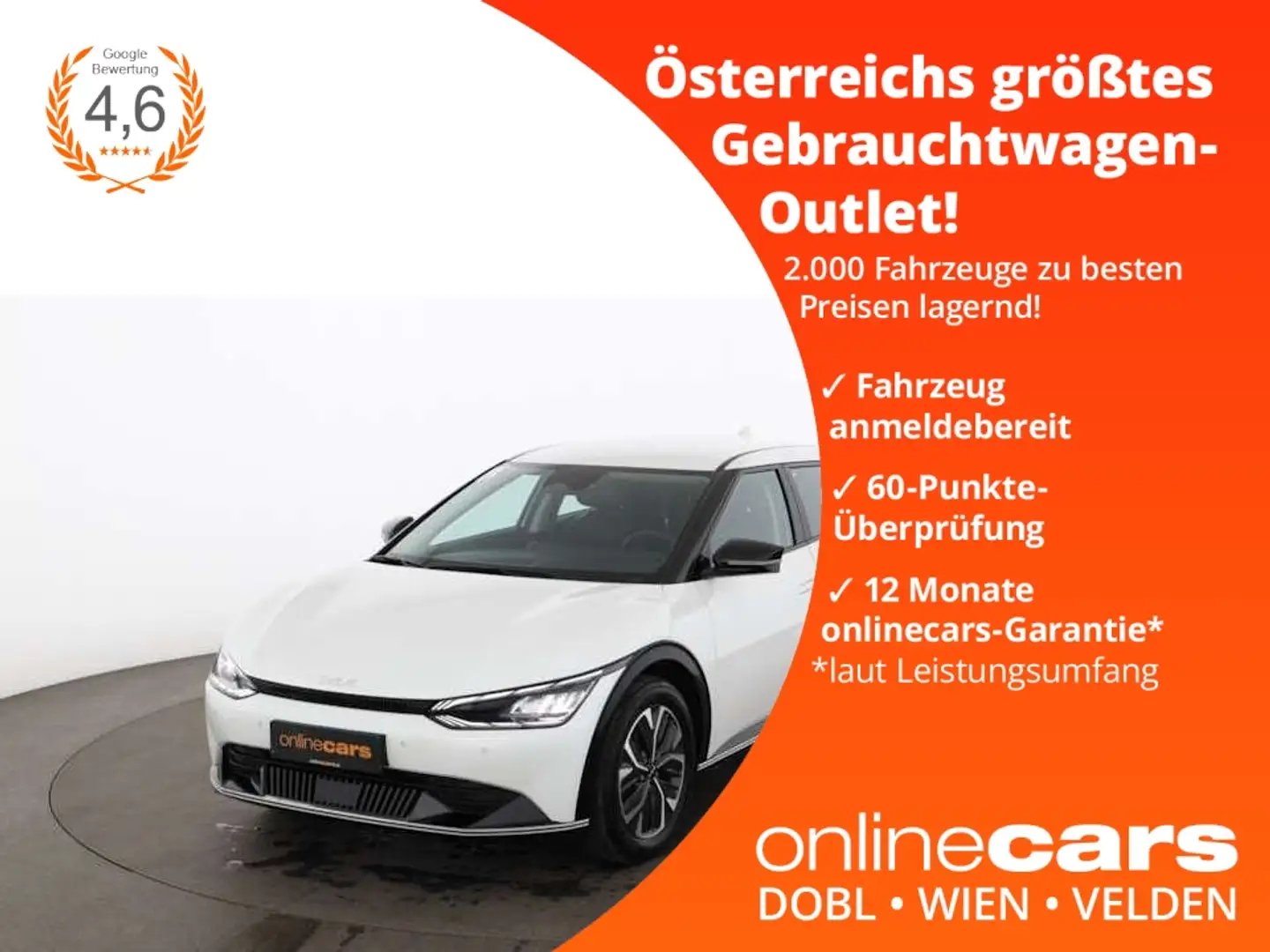 Kia EV6 Elektro 77kWh Aut LED RADAR LEDER NAVI ASSIST Biały - 1