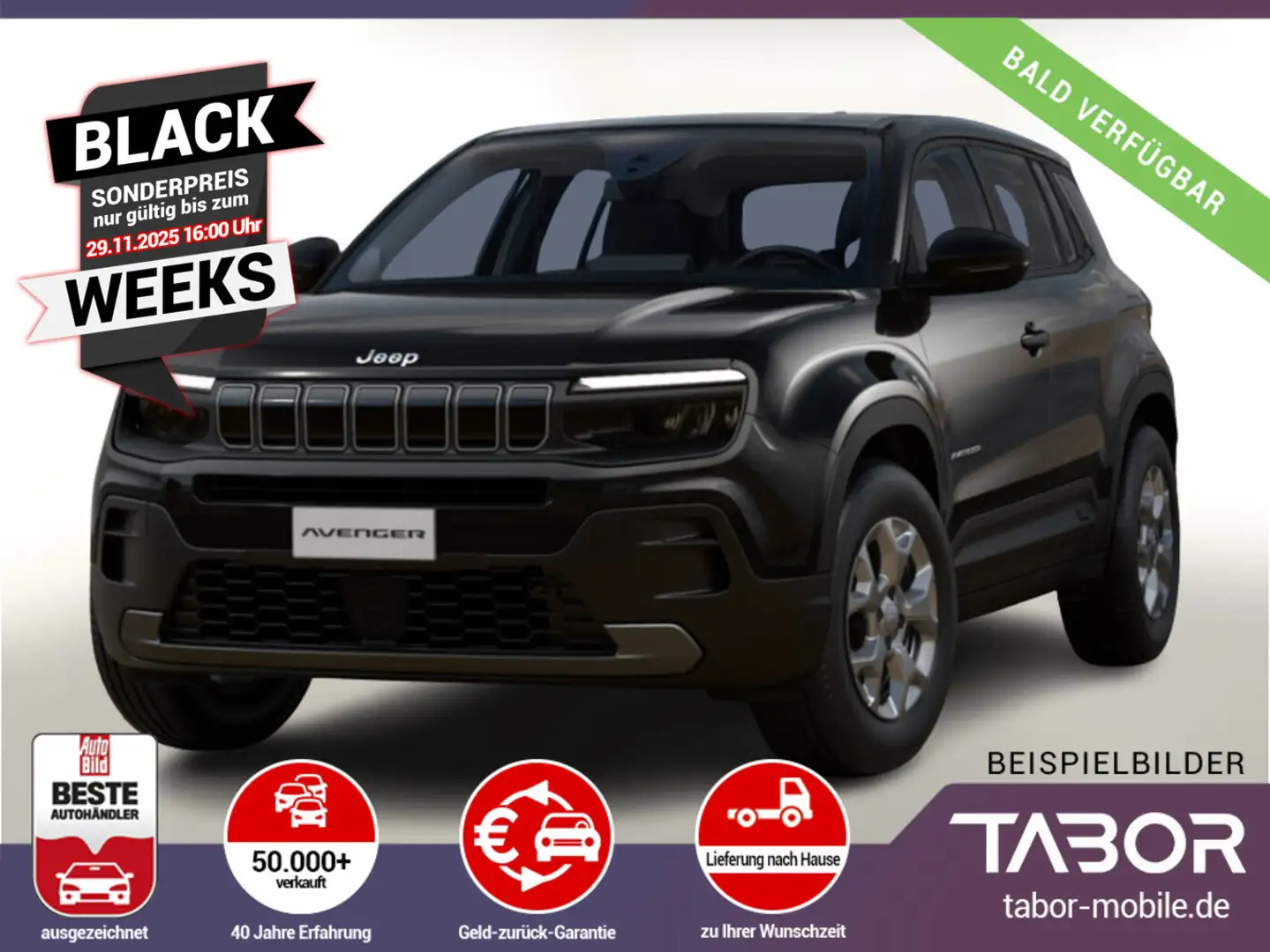 Jeep Avenger 1.2 MHEV 110 DCT Longitude SHZ LED PDC Schwarz - 1