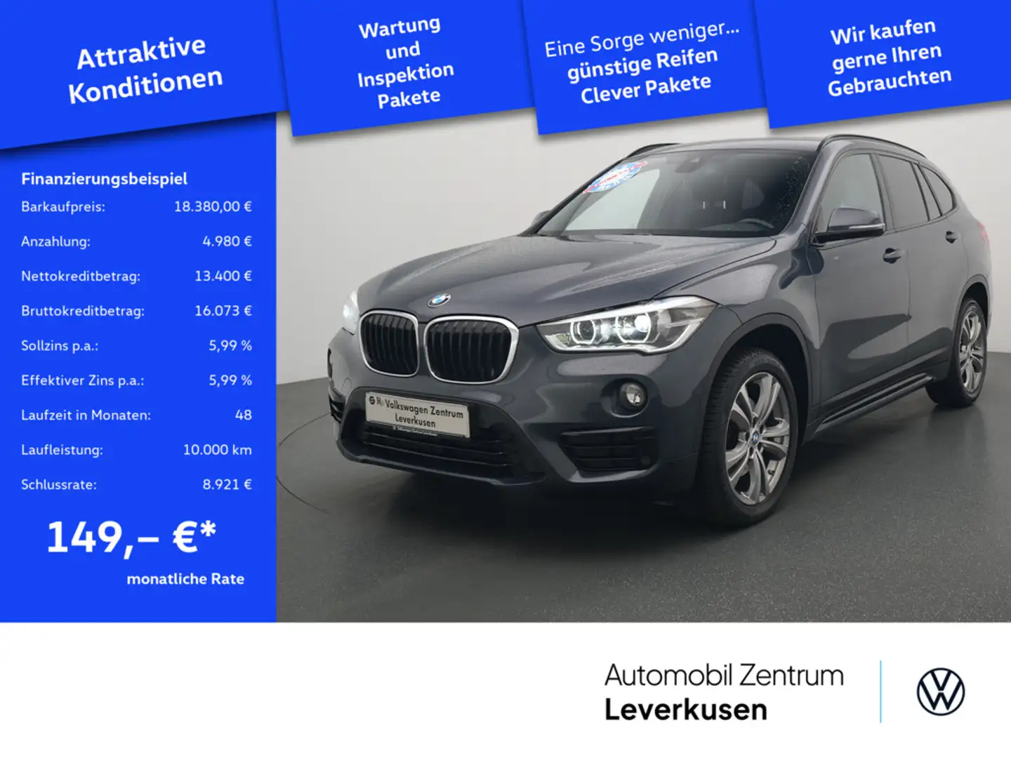 BMW X1 xDrive 18d Sport Line STEPTRON PANO NAVI S Gris - 1