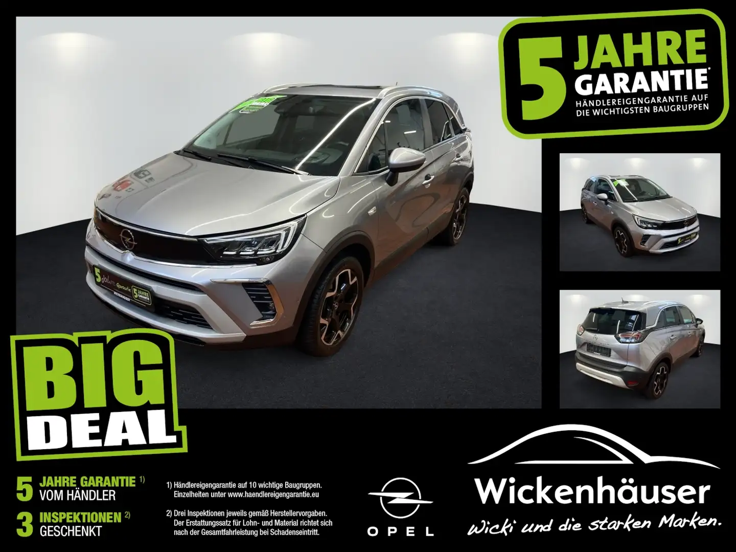 Opel Crossland 1.2 Turbo Elegance LED+Navi+Panora+Kam Argento - 1