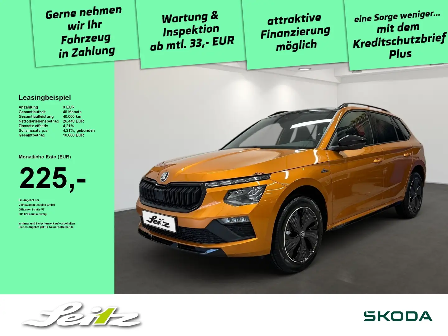 Skoda Kamiq 1.0 TSI Monte Carlo *MATRIX*PANO*KAMERA* Orange - 1