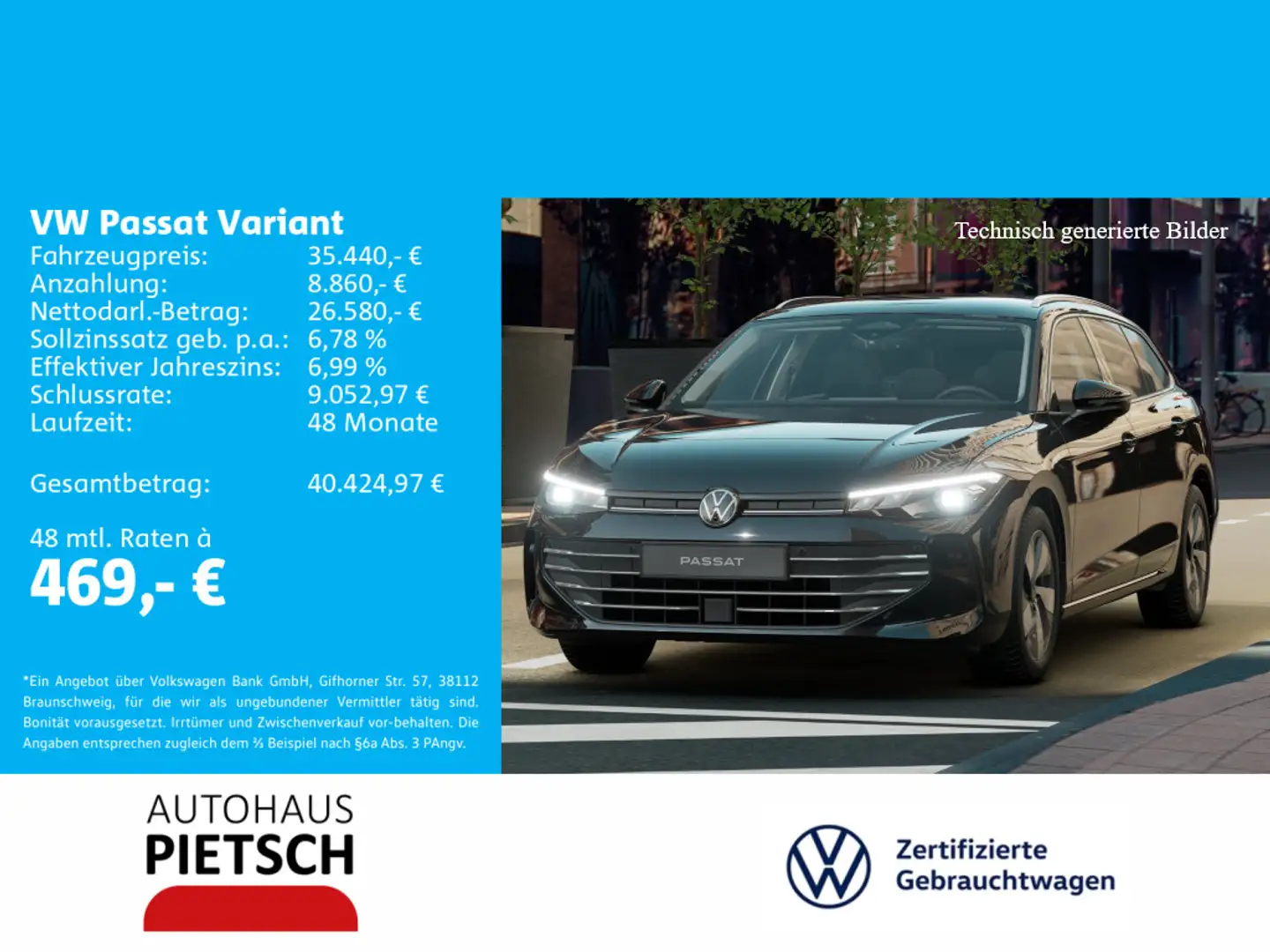 Volkswagen Passat Variant 1.5 eTSI Business DSG Schwarz - 1