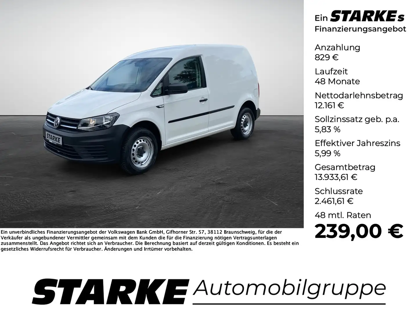 Volkswagen Caddy Kasten 2.0 TDI Blanc - 1