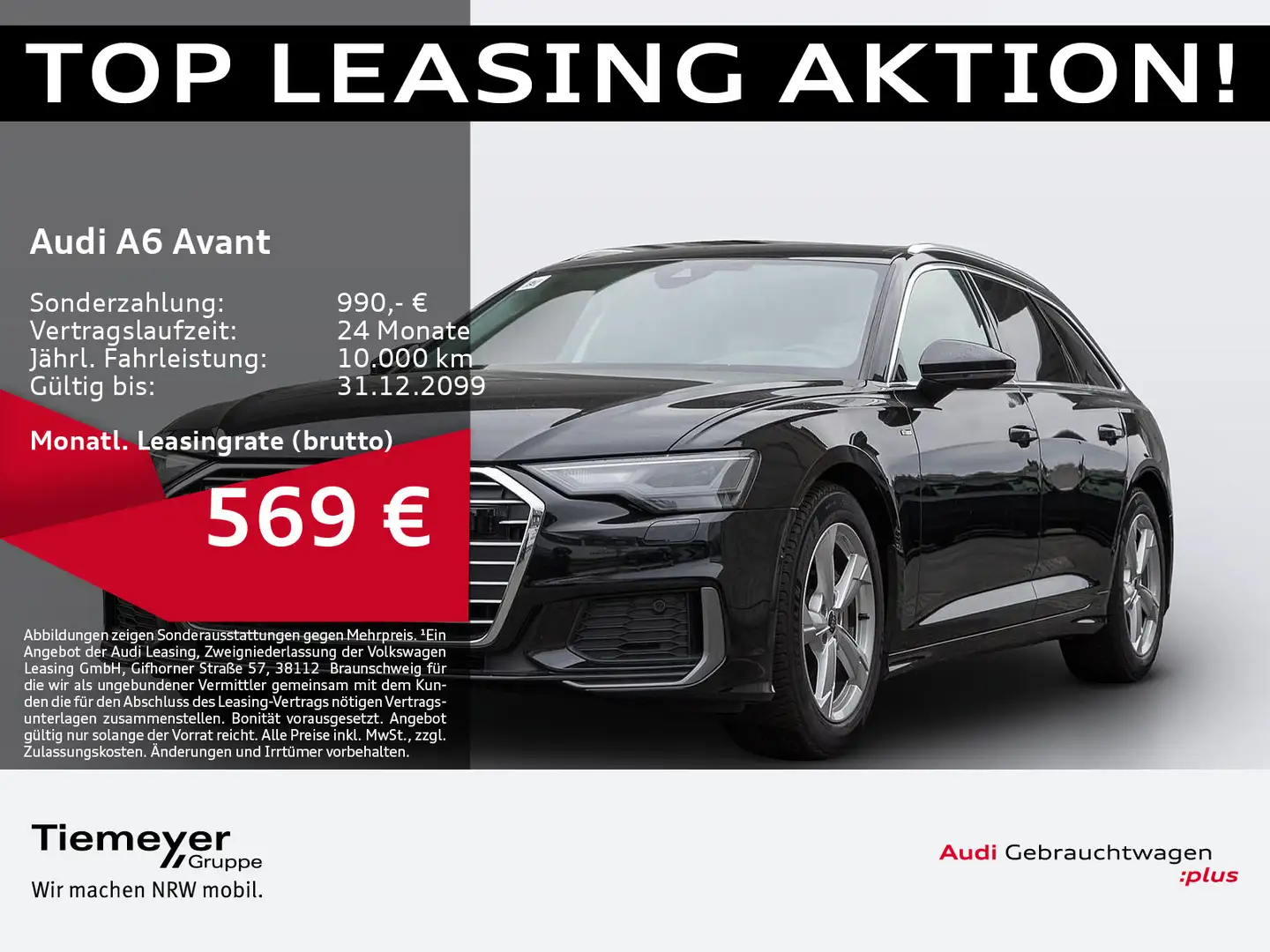 Audi A6 40 TDI Q S LINE UPE95 PANO ST.HEIZ MASS Schwarz - 1