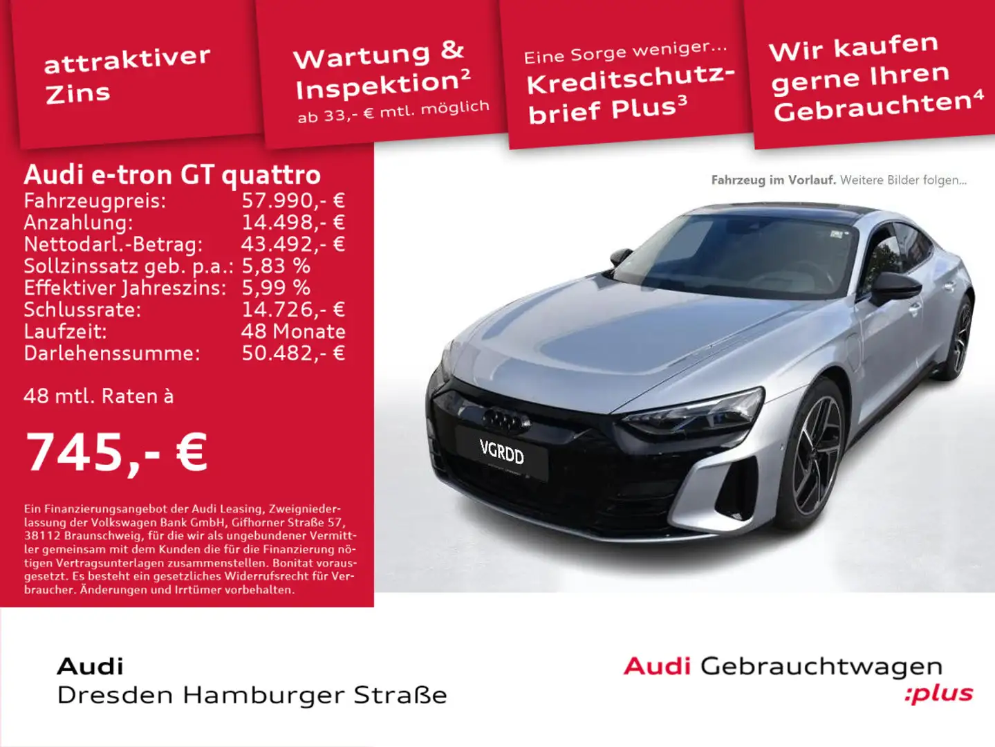 Audi e-tron GT Matrix B&O Dynamik-Paket plus Stříbrná - 1