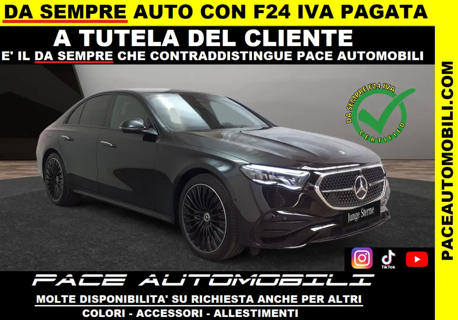 Mercedes-Benz E 300 DE AMG PREMIUM NIGHT PACK NAVI ACC LED PDC MBUX Nero - 1