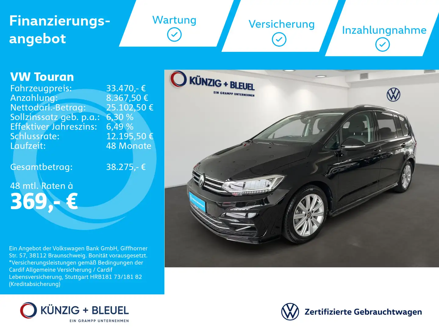 Volkswagen Touran R-Line  1,5 l TSI 150 PS*DSG*Nav*LED*Kam* Schwarz - 1