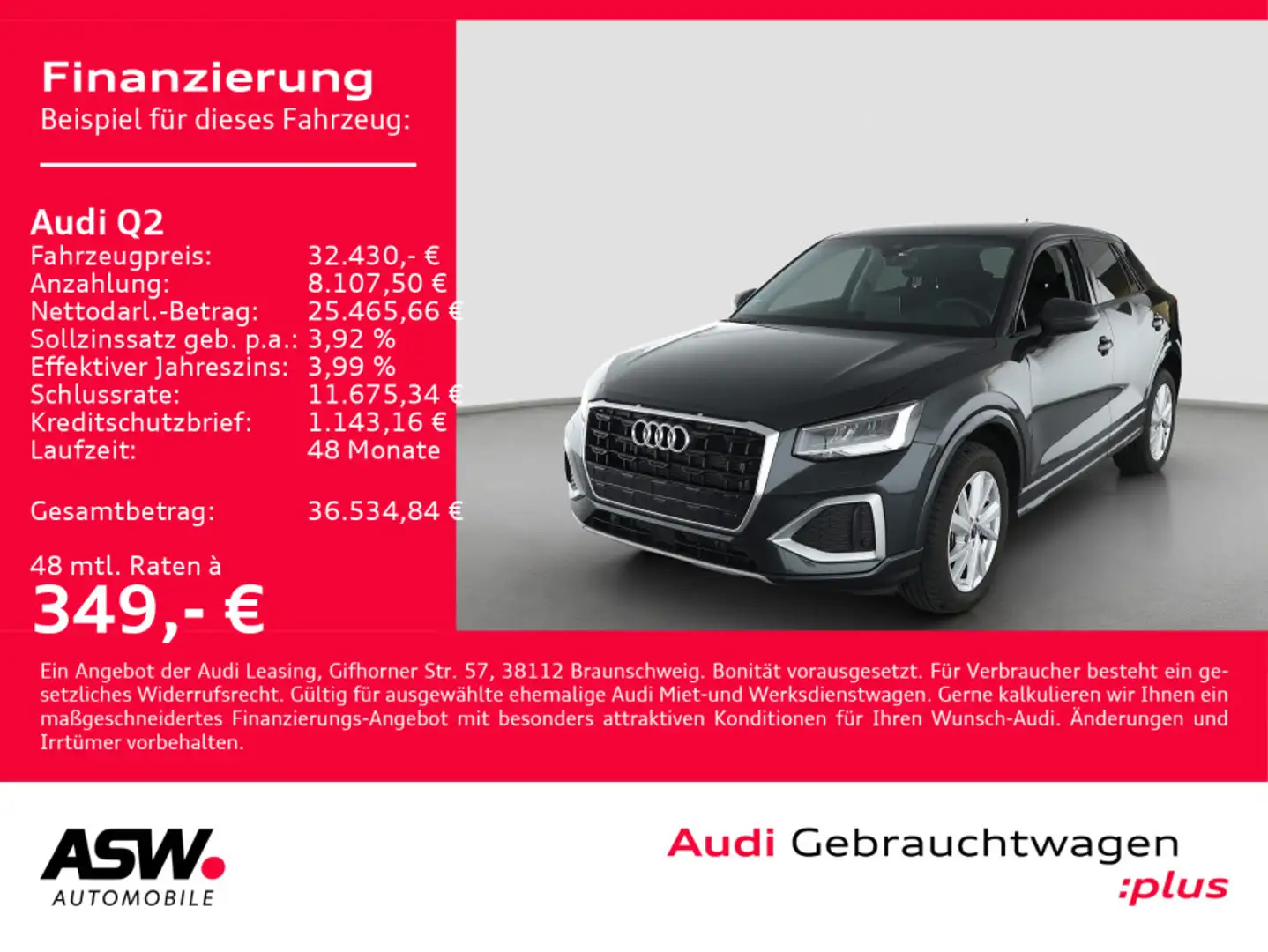 Audi Q2 advanced 35TFSI NAVI LED AHK PDC GRA RFK Grau - 1