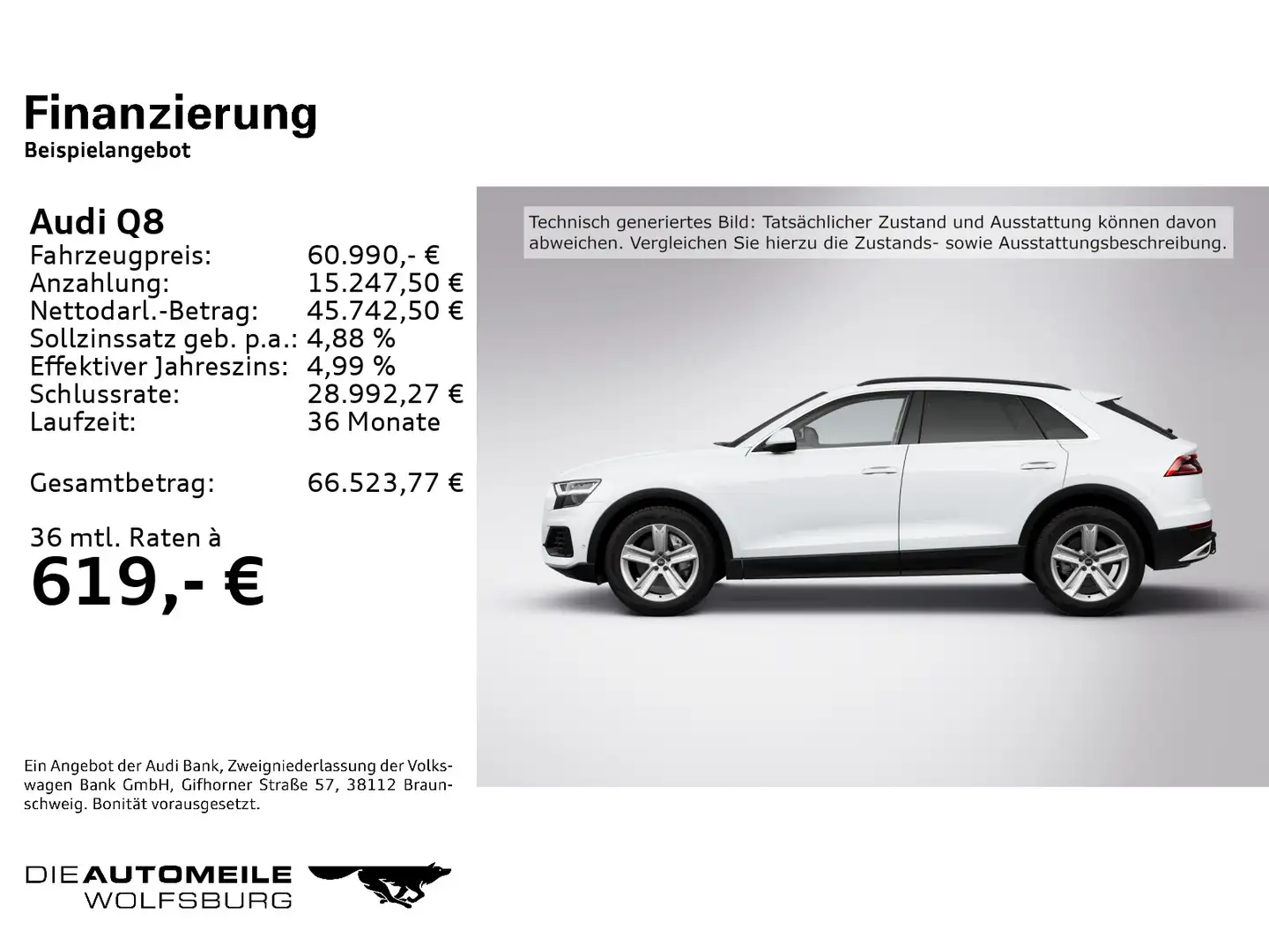Audi Q8 55 TFSI Tiptronic quattro AHK/ACC/Tempo Weiß - 2