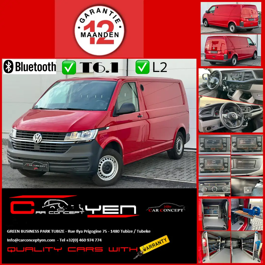 Volkswagen T6.1 Transporter Transporter 2.0 TDi L2/13.215€+BTW/Ingericht Rood - 1