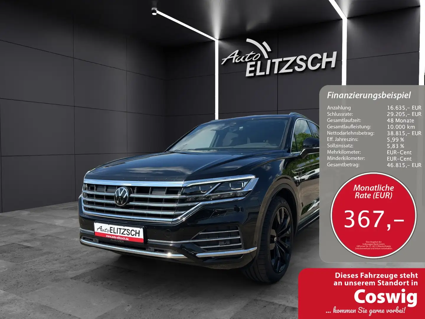 Volkswagen Touareg Elegance TDI 4M MATRIX Luft AHK Standhzg RFK Schwarz - 1