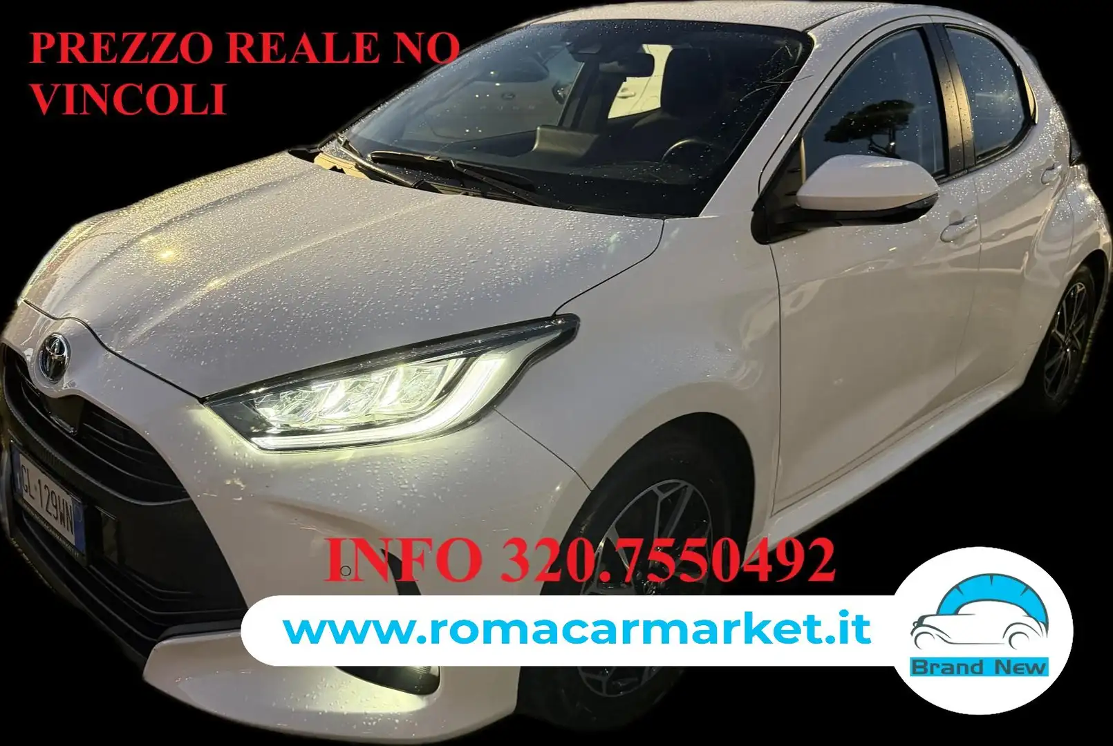 Toyota Yaris 1.5h Trend KM CERTIFICATI UNIPRO Bianco - 1
