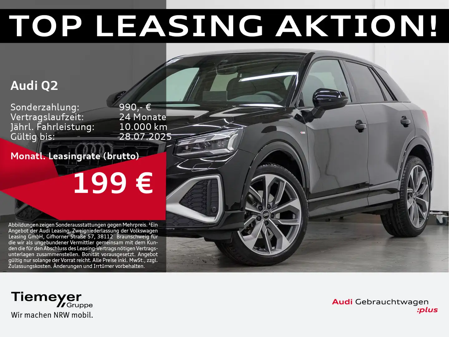 Audi Q2 30 TFSI 2x S LINE LM19 MATRIX AHK PRIVACY Schwarz - 1