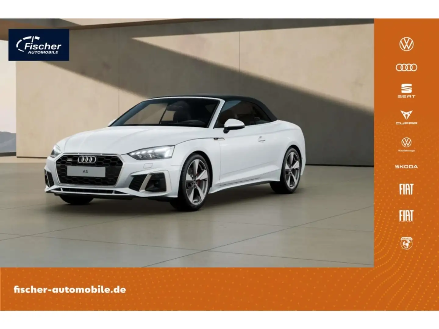 Audi A5 Cabriolet 40 TFSI qu. S line AHK/NAV/HUD/19'' Weiß - 1
