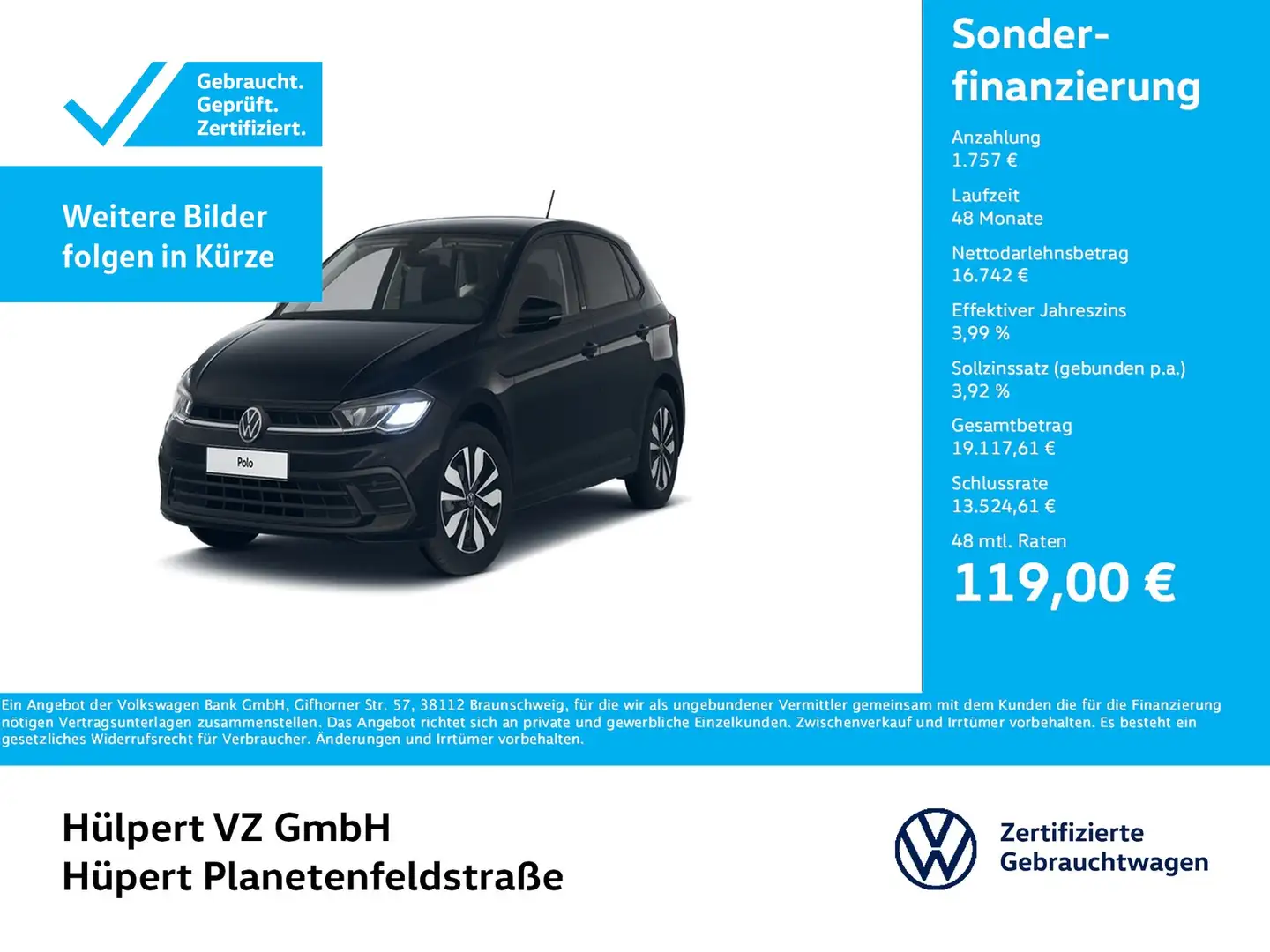 Volkswagen Polo 1.0 MOVE NAVI ALU LED CARPLAY SITZHEIZUNG Schwarz - 1