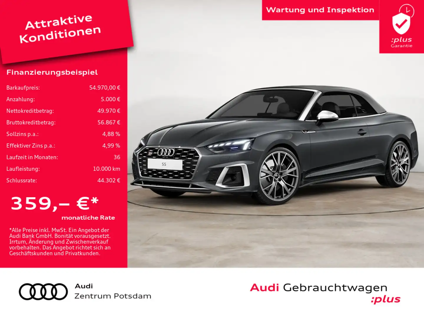 Audi S5 Cabriolet 3.0 TFSI quattro MATRIX NAVI B&O Grijs - 1