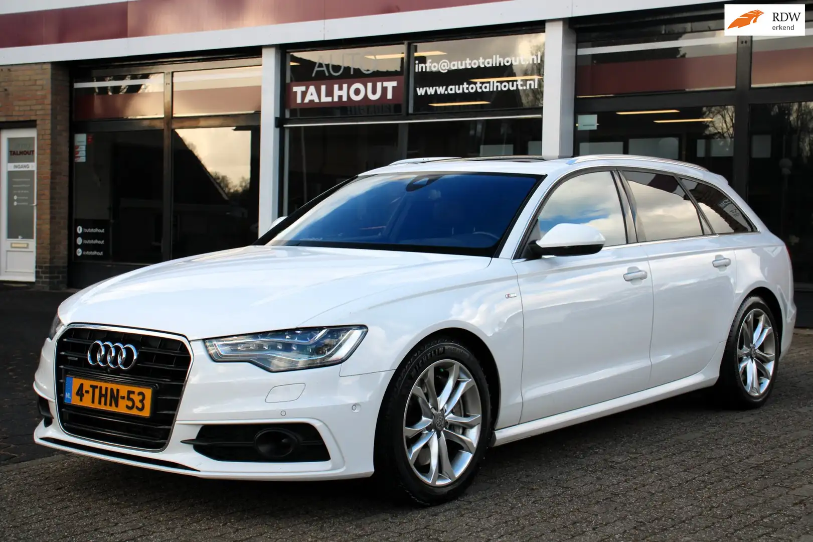 Audi A6 Avant 3.0 TDI BiT quattro 313PK | PANO DAK, TREKHA Weiß - 1