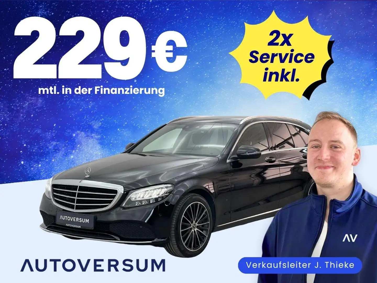 Mercedes-Benz C 300 BURMESTER*PANO*AHK*LED*PDC* Schwarz - 1