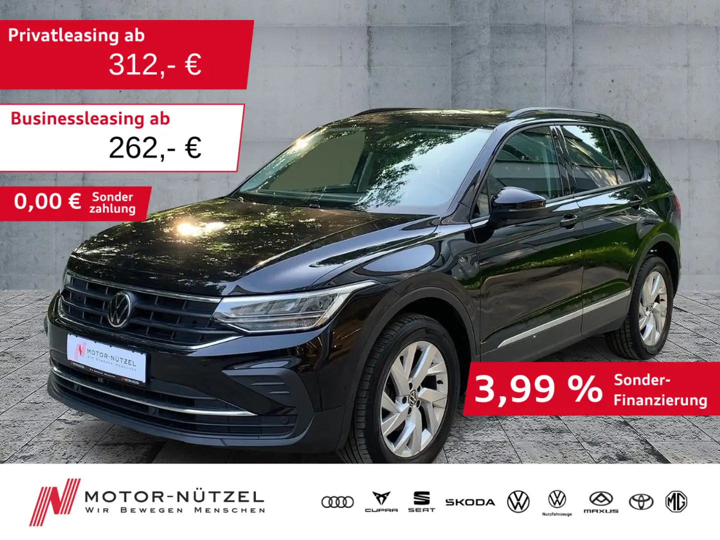 Volkswagen Tiguan 2.0 TDI DSG 4M LIFE LED+NAVI+AHK+ACC+SHZ Schwarz - 1