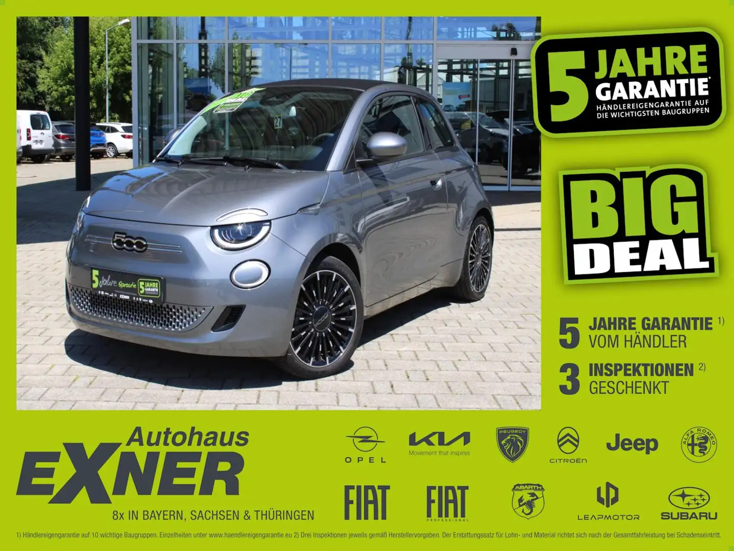 Fiat 500e 500 e Cabrio ICON 42kWh LED+Navi+SHZ+Winterp.+LM Grau - 1