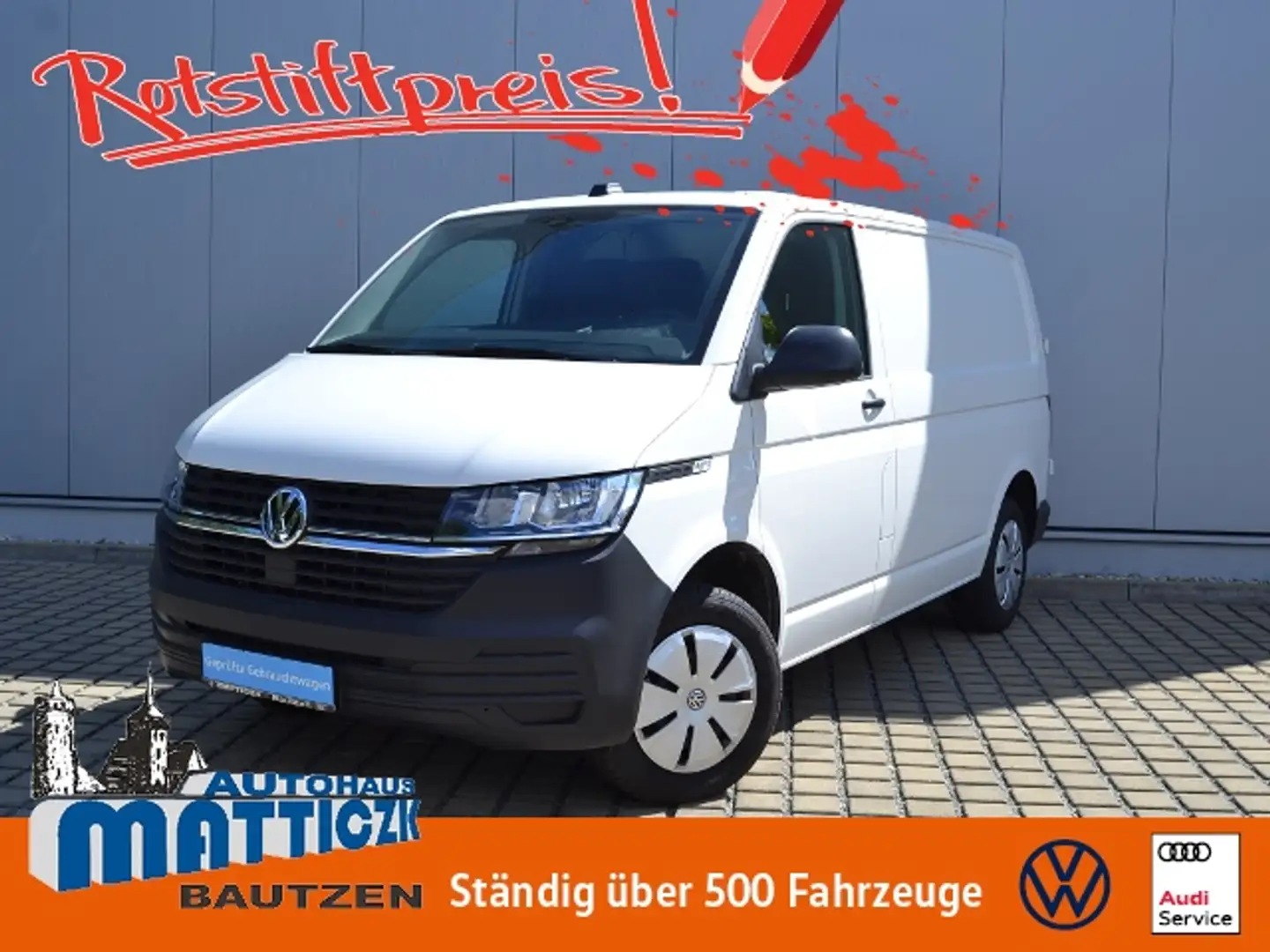 Volkswagen T6.1 Transporter Kasten 2.0 TDI GRA/APP-CONNECT/PDC/TEL.-VORB./DOP Weiß - 2