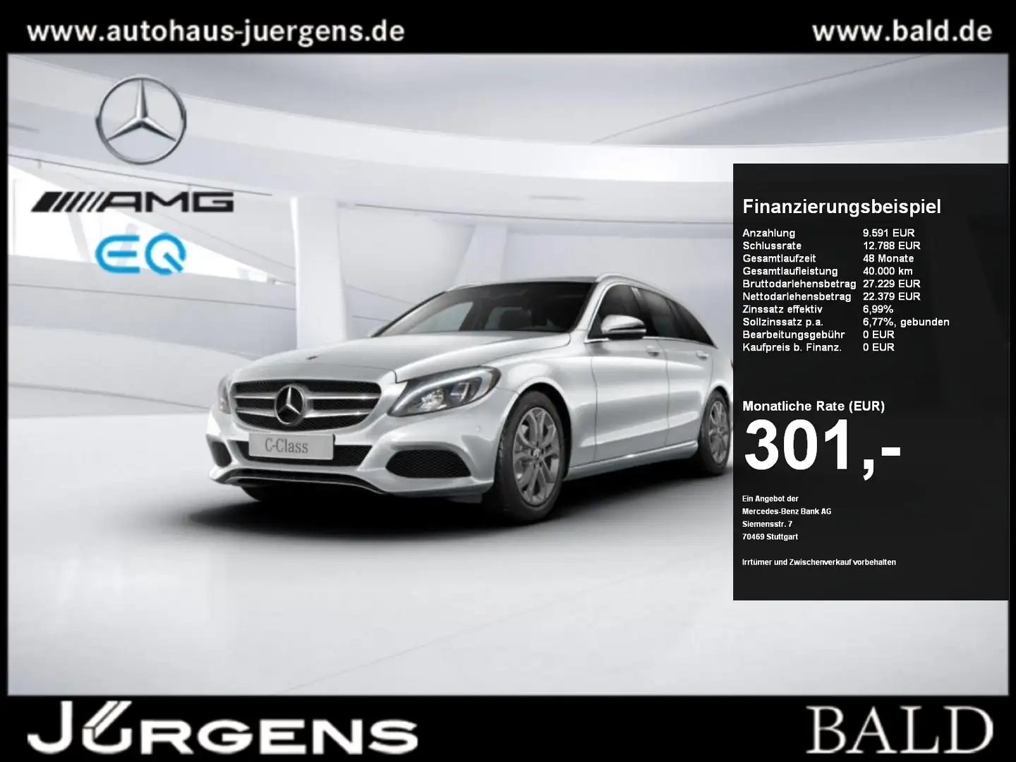 Mercedes-Benz C 400 4M T Avantgarde/Comand/LED/Cam/AHK/Stdhz Plateado - 1