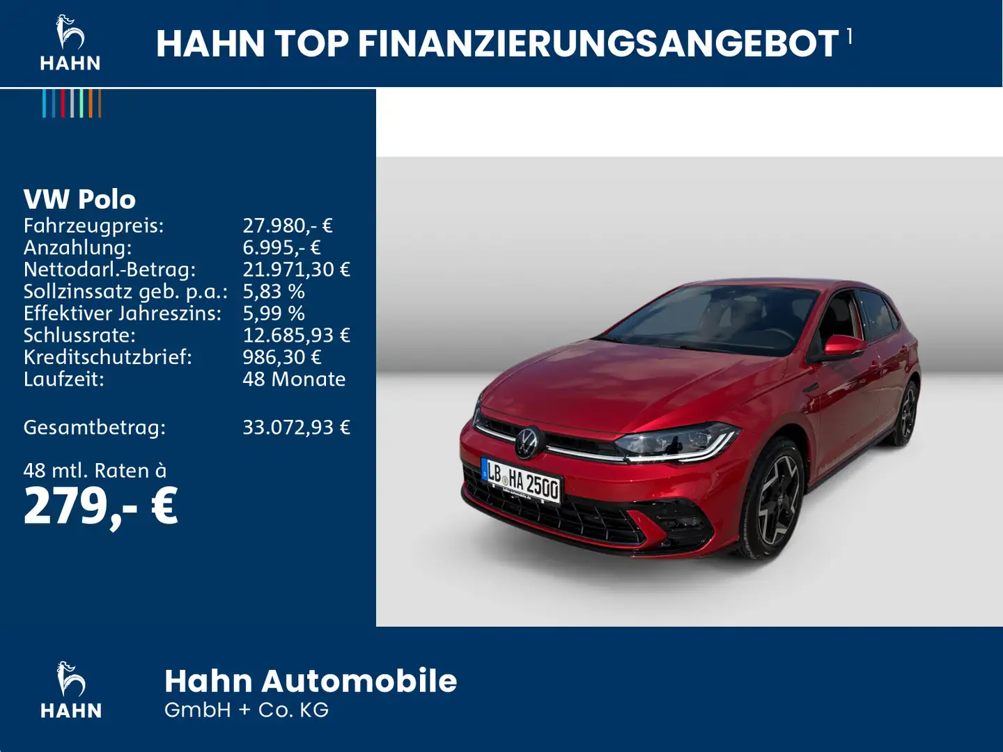 Volkswagen Polo R-Line 1,0 l TSI 116 PS DSG Rot - 2